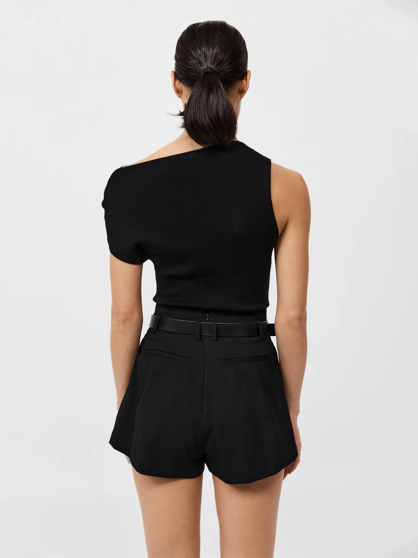 St. Agni Asymmetric Knit Top Black