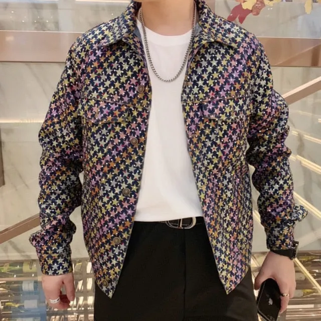 Star Printed Retro Street Jacket