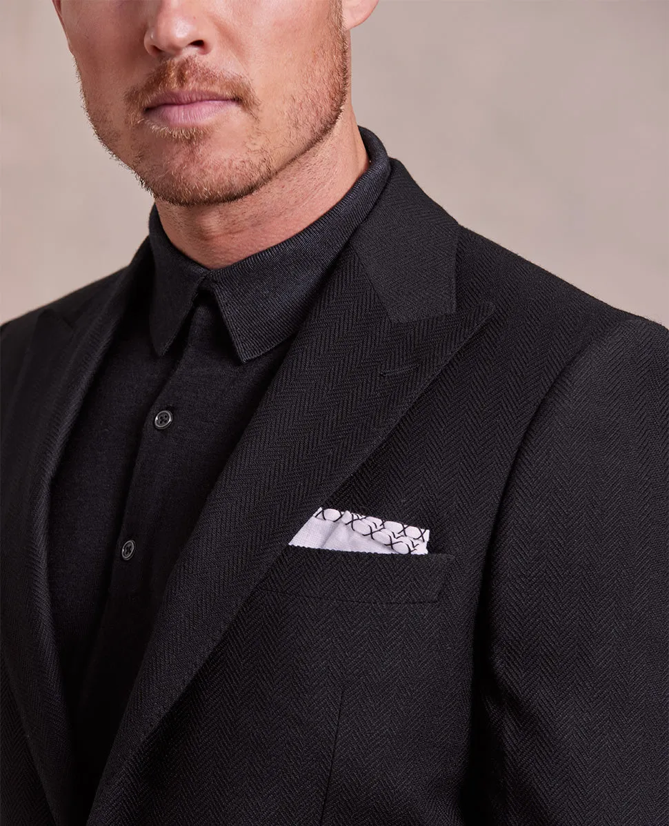 The George - Herringbone Jacket - Black