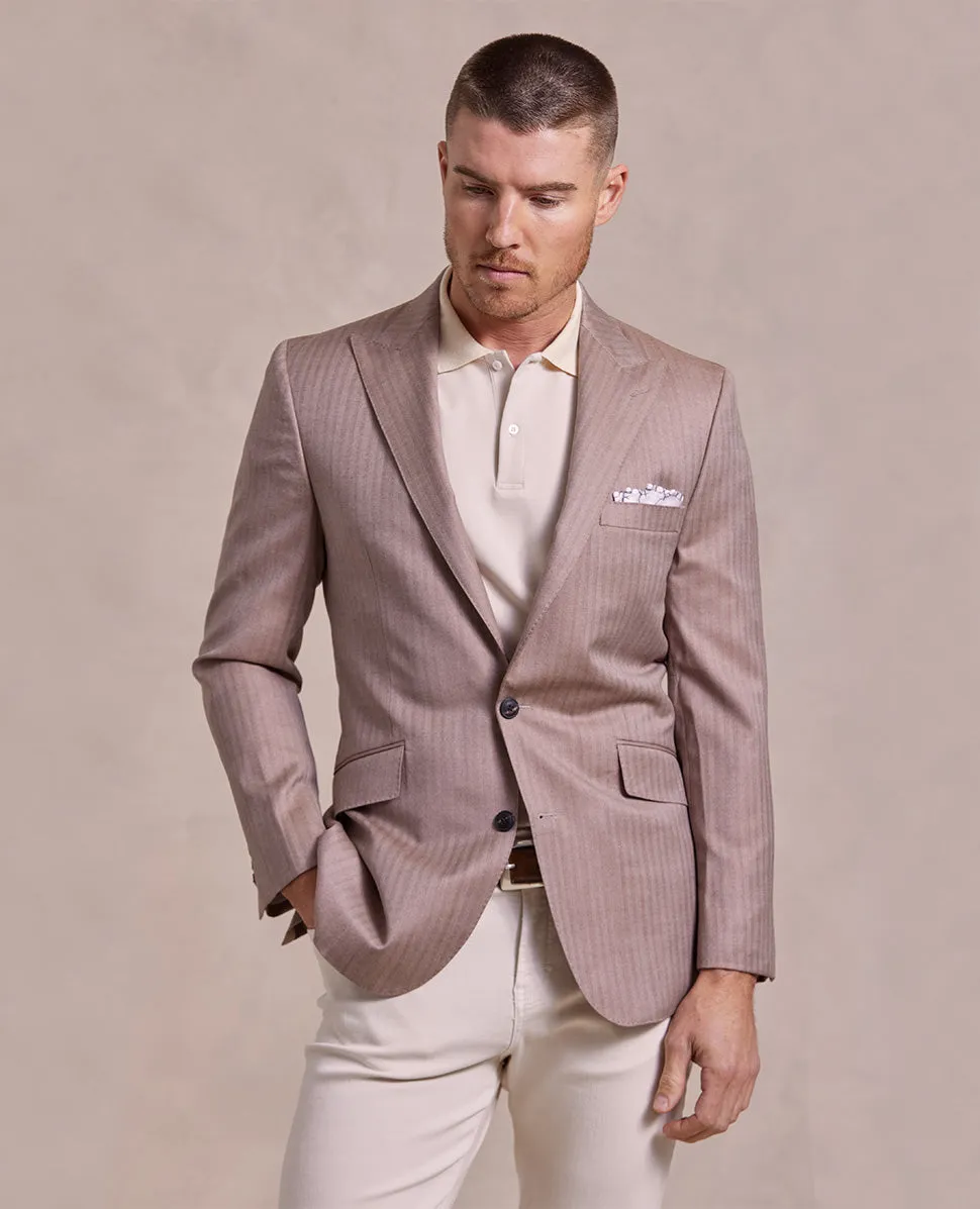 The George - Herringbone Jacket - Light Brown