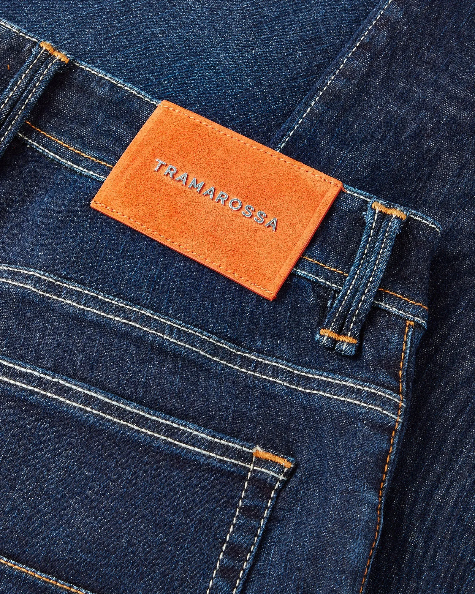 Tramarossa Leonardo Cashmere Denim Orange Badge Jeans Dark Wash (Dark Wash)