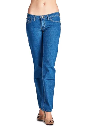 Women's Stretch Denim Jeans with Embroidered Back Pockets